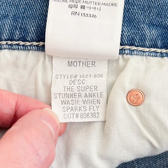Mother The Super Stunner Ankle Jean in When Sparks Fly High Rise Size 26 Blue - Picture 10 of 16